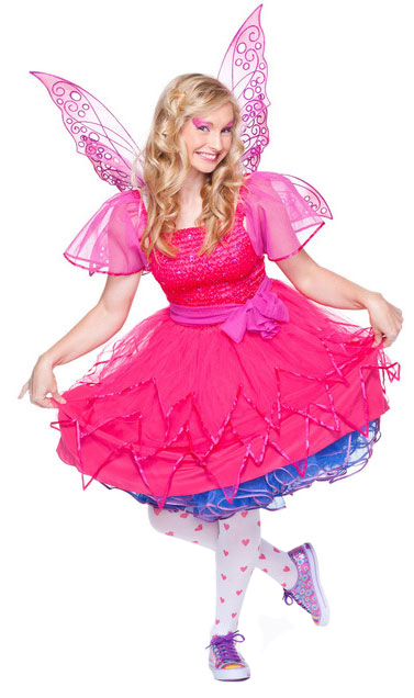 Fairy performer with a group of children at a Sydney birthday party